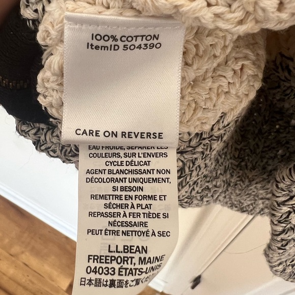 L.L. Bean signature cotton tricolor fisherman tunic sweater, medium. - Picture 5 of 5